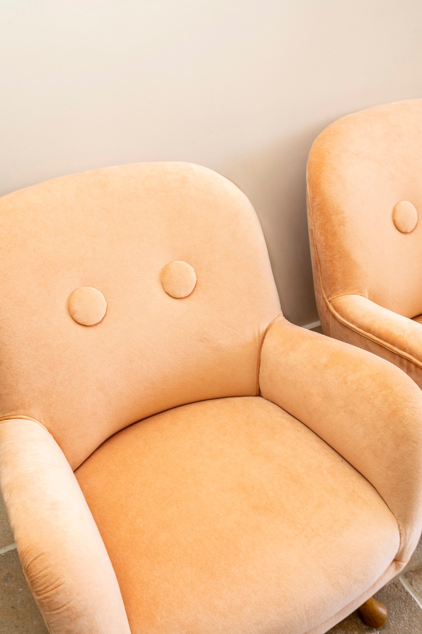Pair of Light Pink Berga Mobler Lounge Chairs