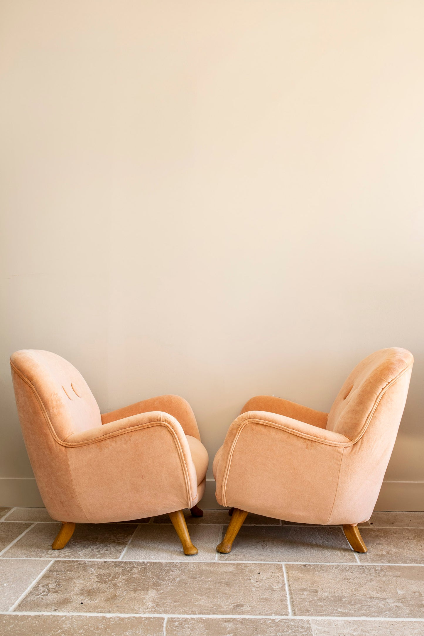 Pair of Light Pink Berga Mobler Lounge Chairs