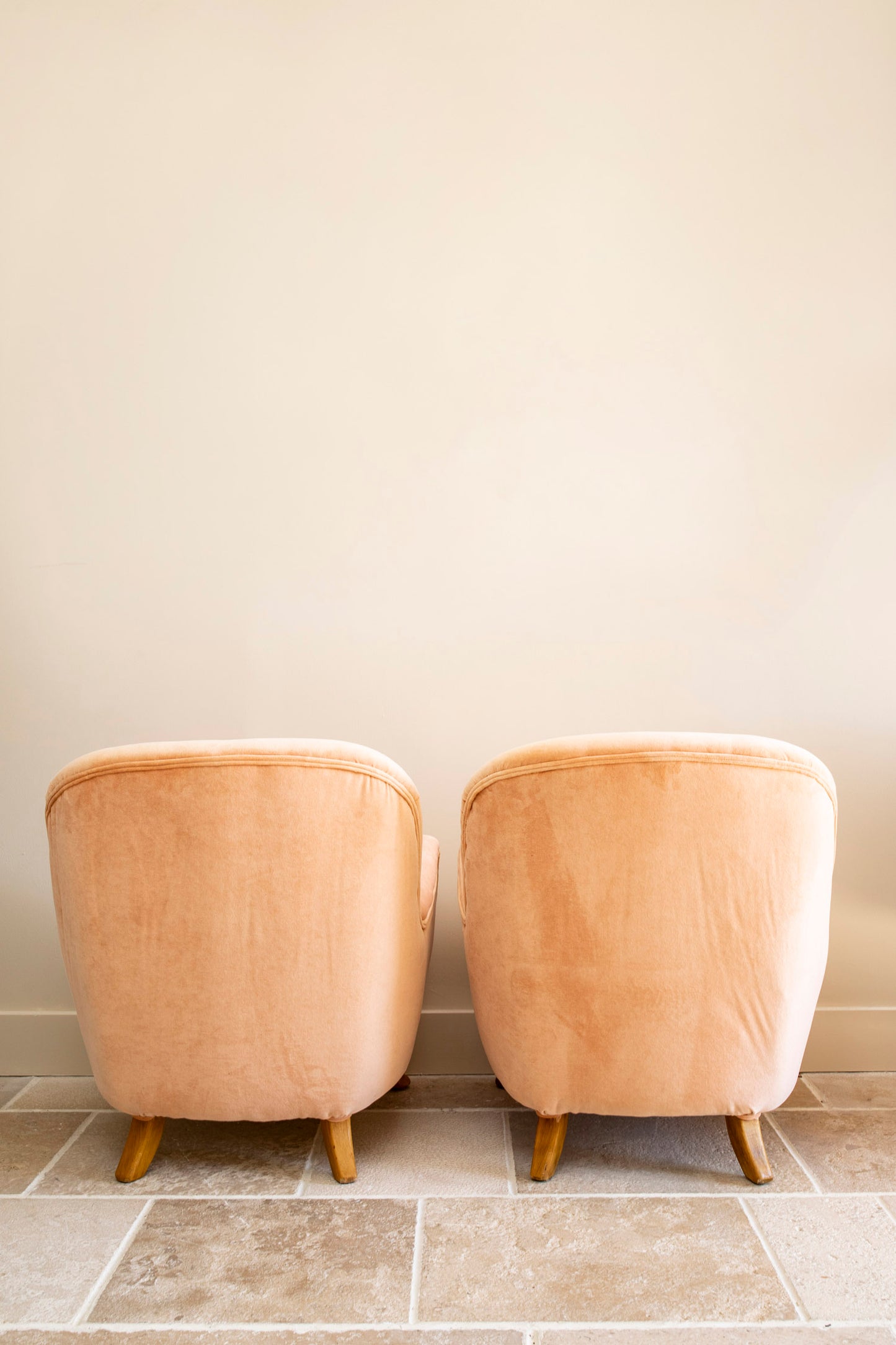 Pair of Light Pink Berga Mobler Lounge Chairs
