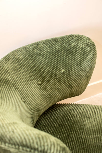Otto Schultz Green Corduroy Lounge Chair