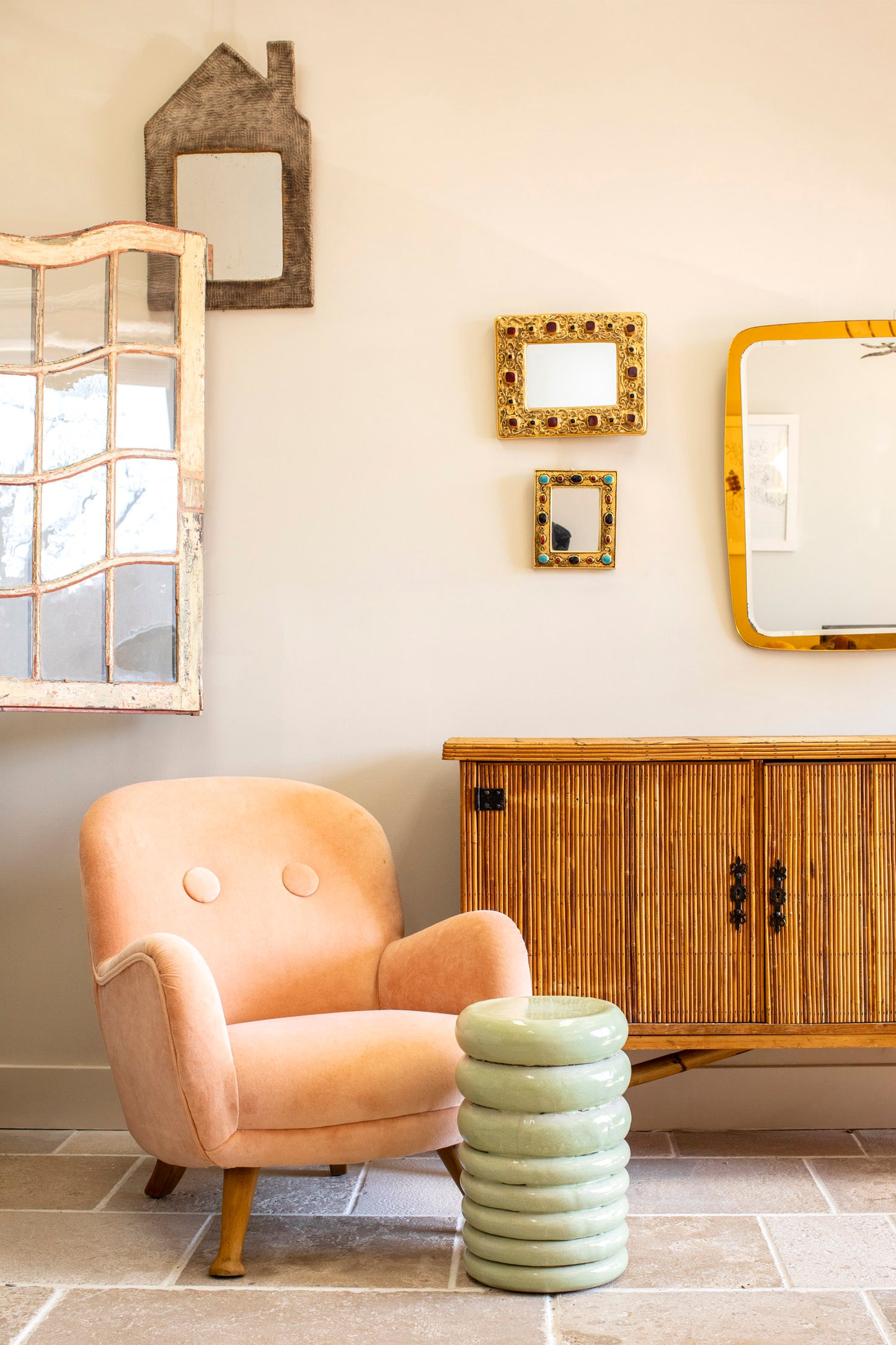 Mid Century Modern Orange Mirror