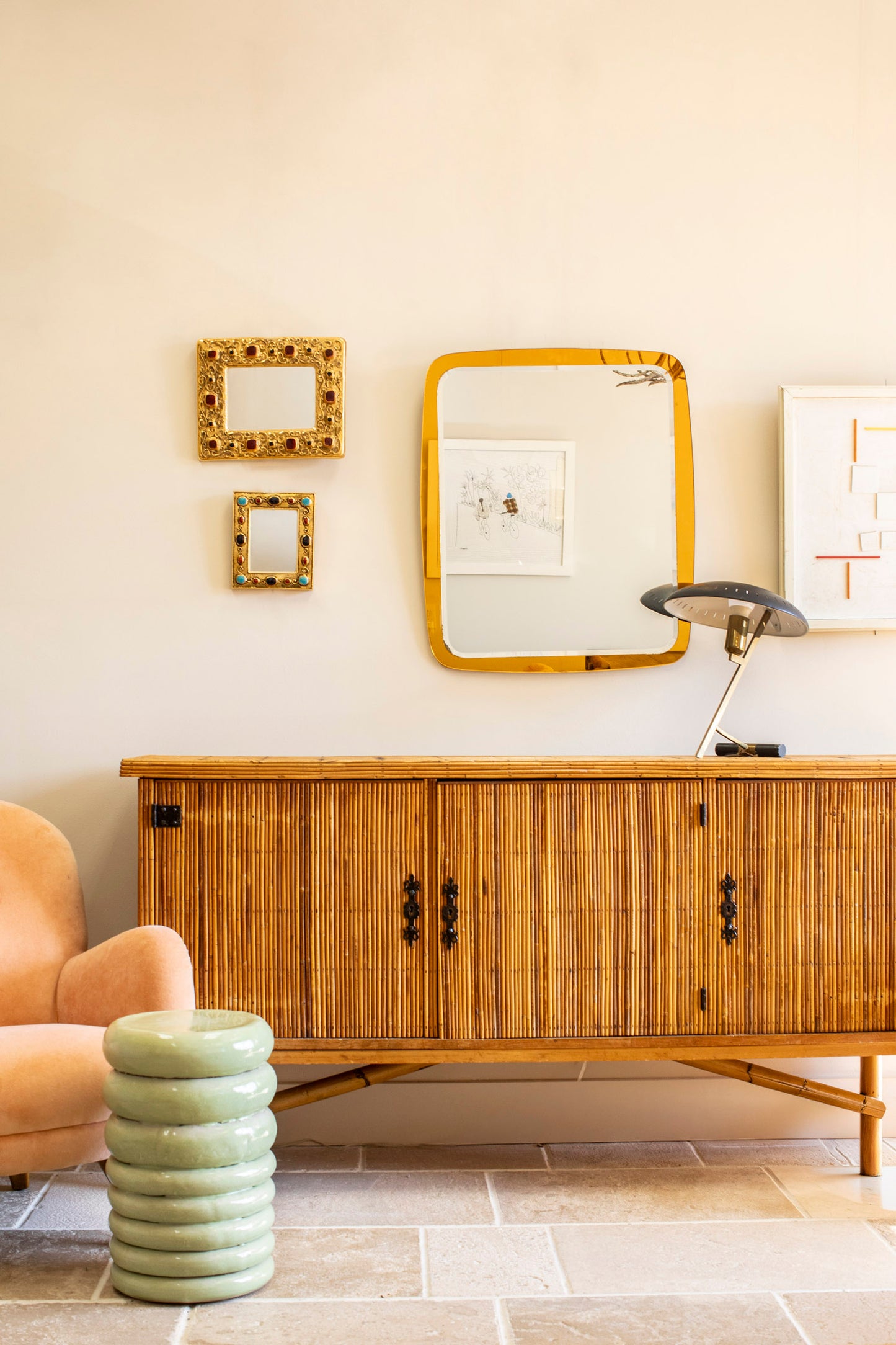 Mid Century Modern Orange Mirror