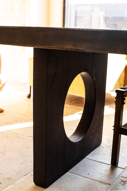 Dark Wood Vintage Slab Dining Table