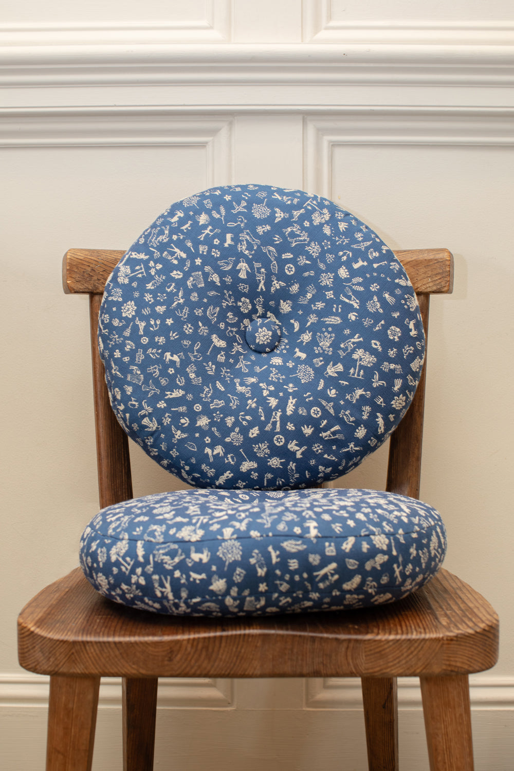 Blue BDDW Printed Circular Pillow