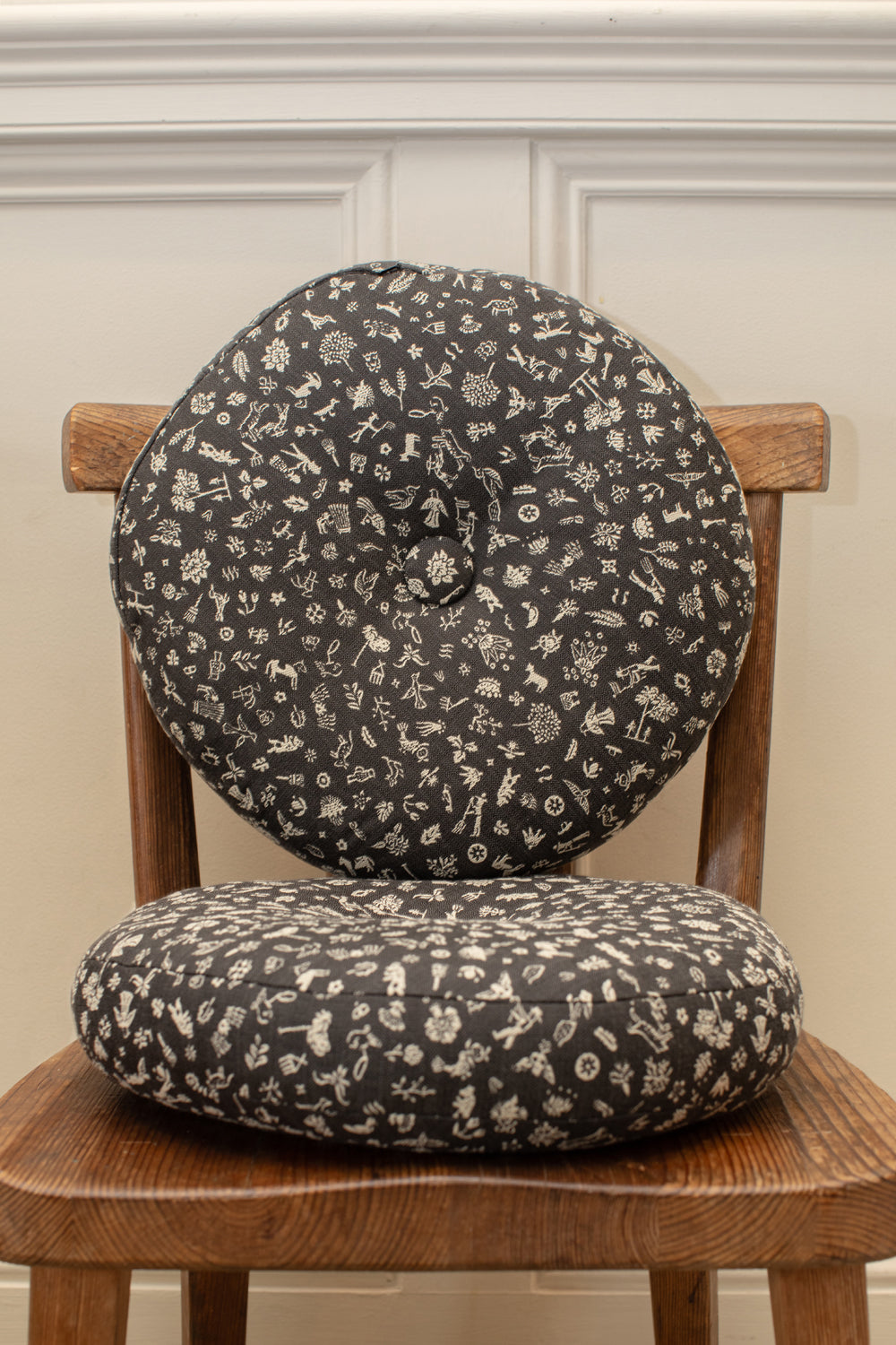 Black BDDW Printed Circular Pillow