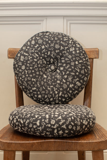 Black BDDW Printed Circular Pillow