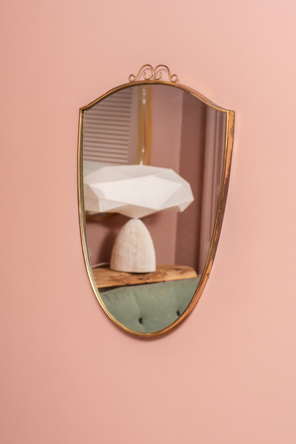 French Mid Century Modern Brass Mirror