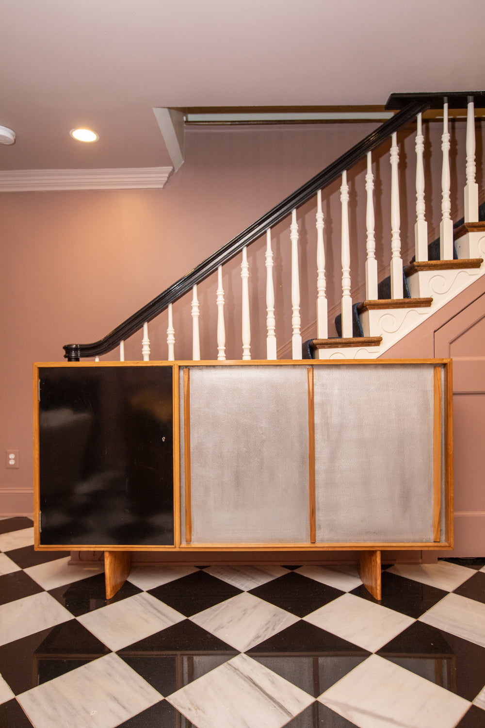 Vintage Silver Credenza in the Manner of Charlotte Perriand