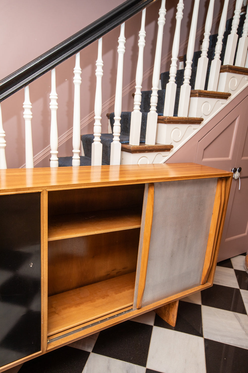 Vintage Silver Credenza in the Manner of Charlotte Perriand