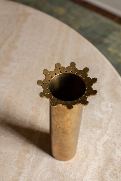 Engraved Pierre Forssell Early Brass Vase