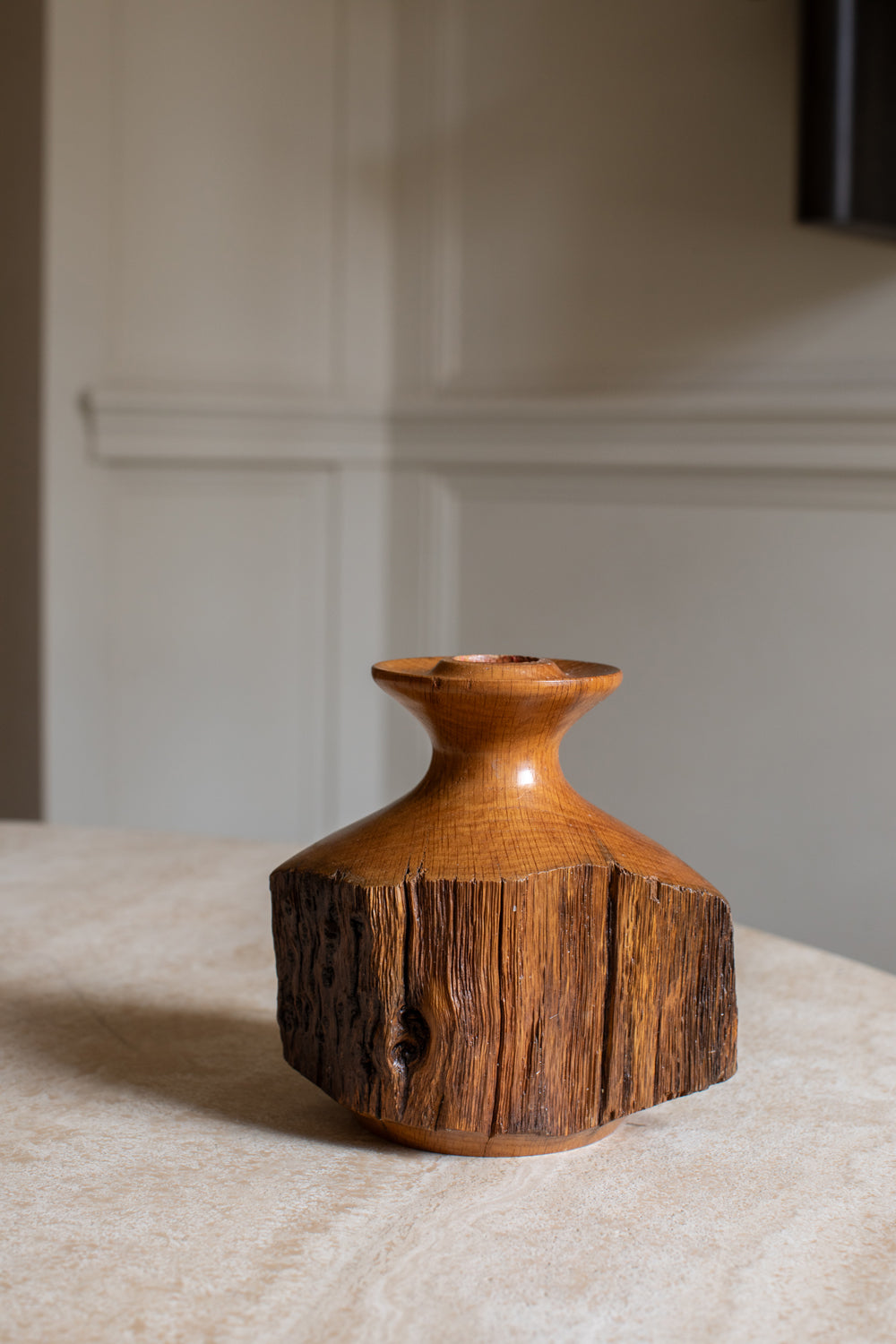 Wabi Sabi Style Wooden Candle Holder