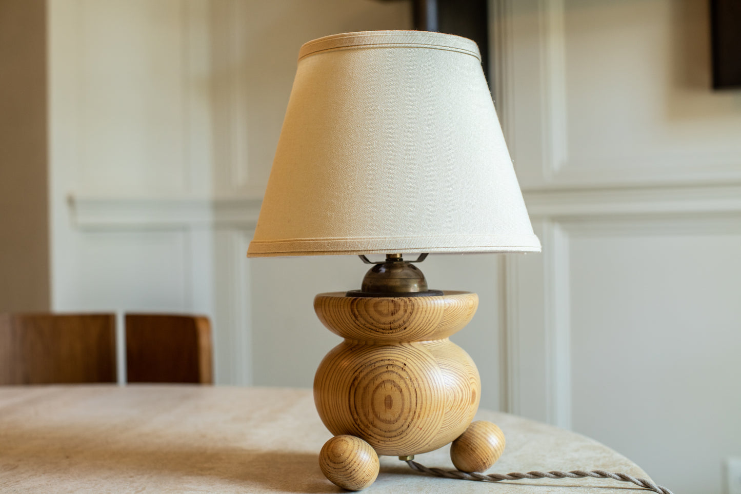 Swedish Wooden Globe Table Lamp