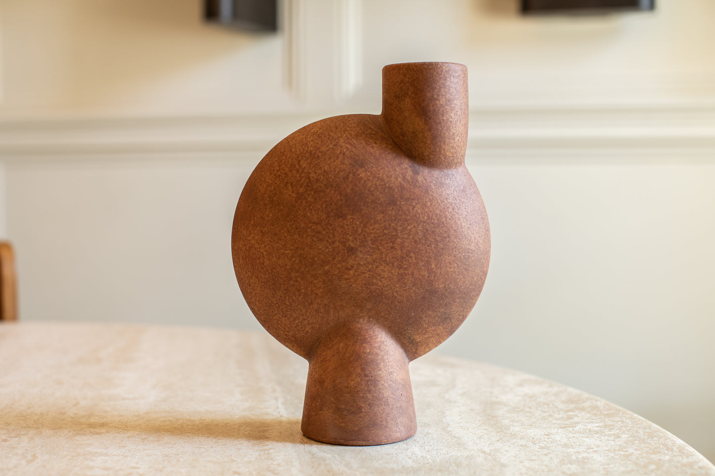 Handmade Ceramic Terracotta Sphere Vase Bubl Medio