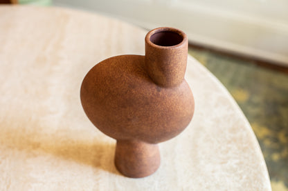 Handmade Ceramic Terracotta Sphere Vase Bubl Medio