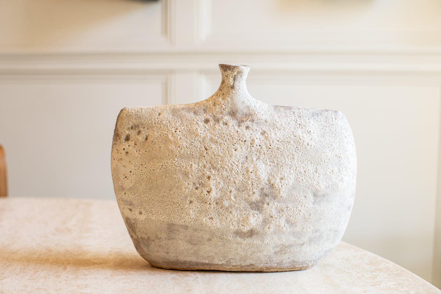 Statement Aged White Vessel