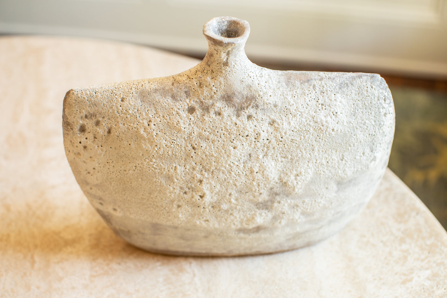 Statement Aged White Vessel