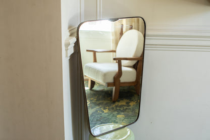 Mid Century Modern Brass Mirror in the Manner of Gio Ponti