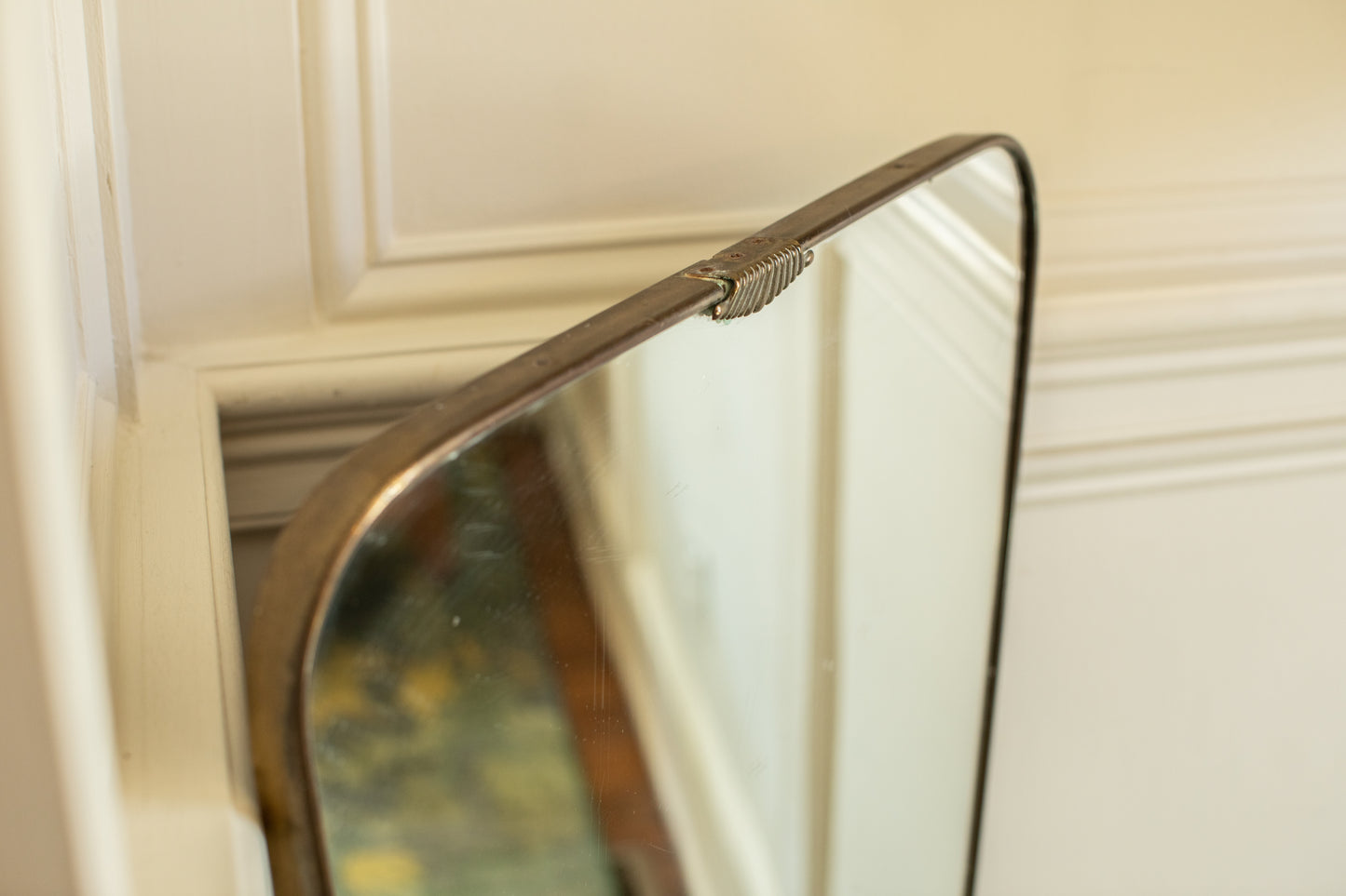 Mid Century Modern Brass Mirror in the Manner of Gio Ponti