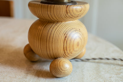 Swedish Wooden Globe Table Lamp